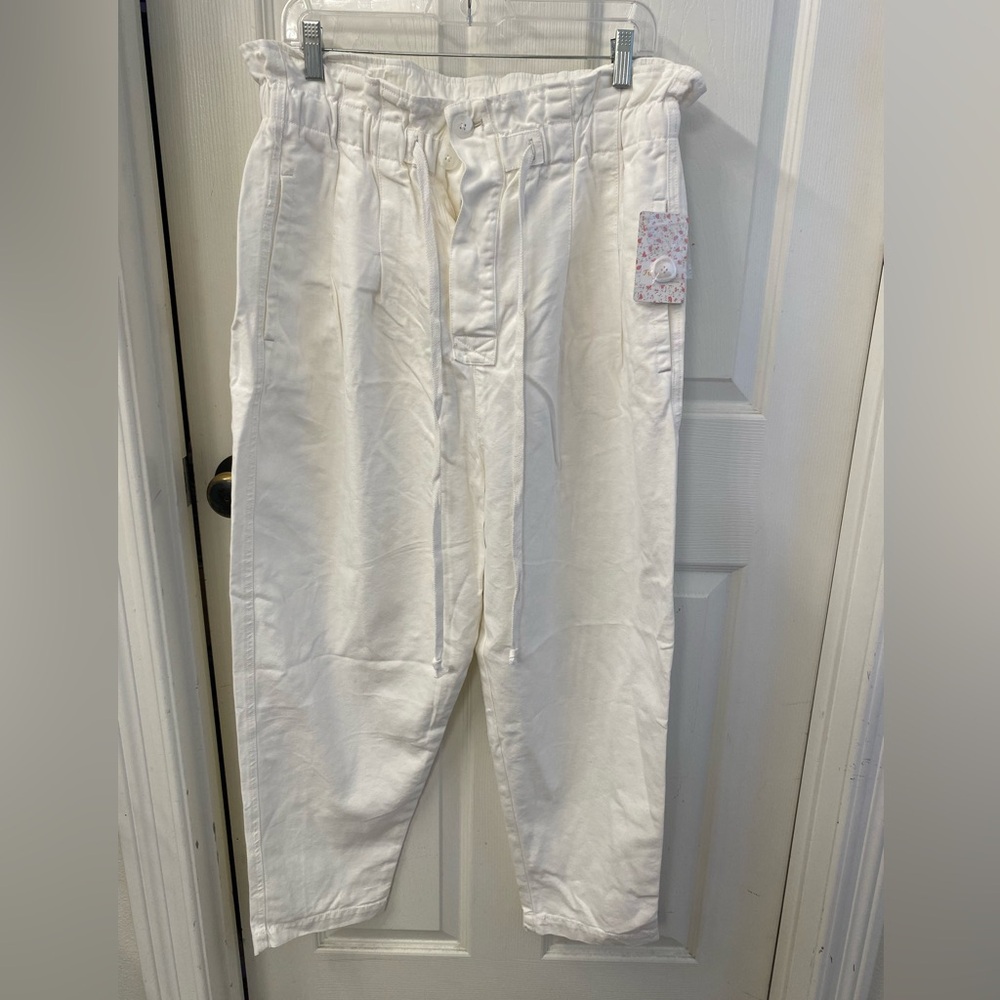 Free People White  Drawstring Pants